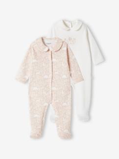 Bébé-Pyjama, surpyjama-Lot de 2 dors-bien "animaux" bébé fille en coton bio