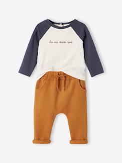 Ensemble bébé : T-shirt à personnaliser + pantalon en molleton