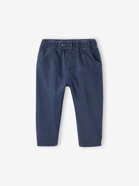 Ensemble bébé sweat en molleton et pantalon en sergé bleu nuit 