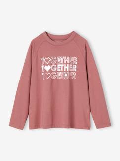 Mädchen-T-Shirt, Unterziehpulli-Sport-Shirt mit Glitzermotiv "Together" Sport Mädchen