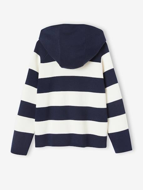 Pull à capuche garçon bleu+marine 