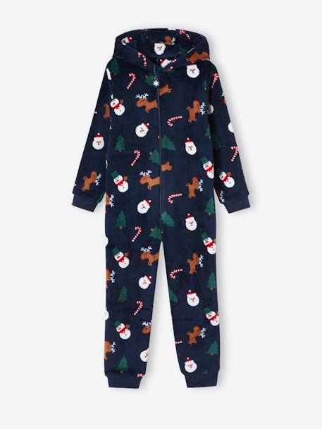 Combinaison surpyjama Noël garçon marine 