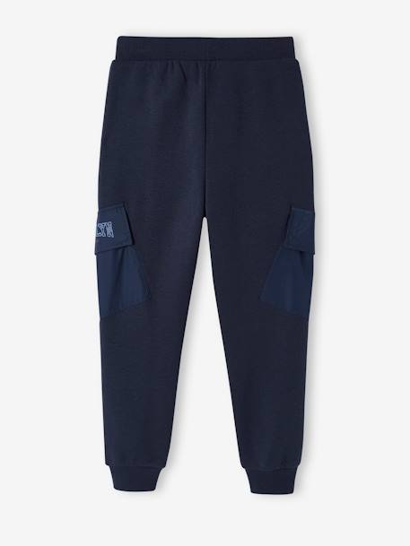 Pantalon jogging avec poches à rabat sport garçon bleu nuit 