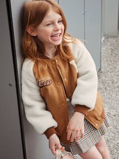 Mädchen-Mantel, Jacke-Mädchen Collegejacke, Materialmix