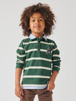 Junge-T-Shirt, Poloshirt, Unterziehpulli-Poloshirt-Gestreiftes Jungen-Poloshirt, Lageneffekt