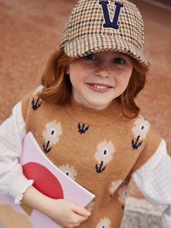 Fille-Accessoires-Bonnet, écharpe, gants-Casquette chaude à carreaux fille