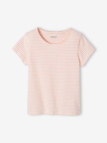 Lot de 3 T-shirts manches courtes fantaisie fille BASICS blanc 