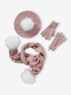 Mädchen-Mädchen-Set: Mütze, Schal & Handschuhe