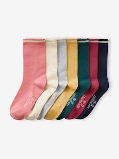 Klinikkoffer-Mädchen-Sportbekleidung-7er-Pack Mädchen Socken, Glitzerstreifen