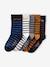 Lot de 5 paires de chaussettes rayées garçon bleu nuit 