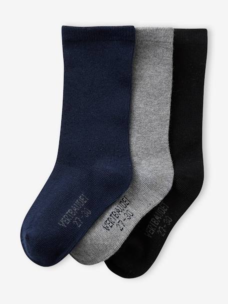 Lot de 3 paires de chaussettes garçon marine 