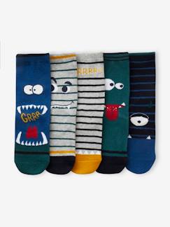 Junge-5er-Pack Jungen Socken mit Monster Oeko-Tex