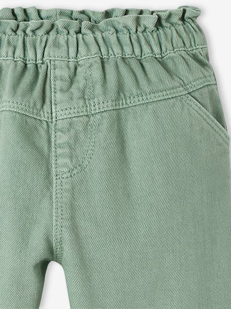 Pantalon en twill bébé taille élastiquée vert 