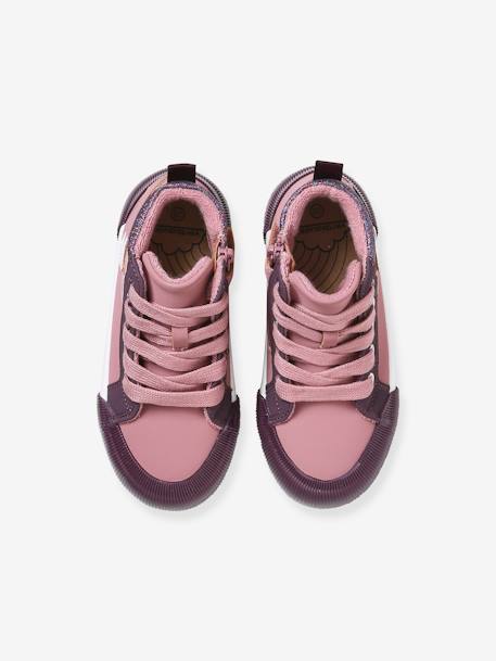 Mädchen High-Sneakers, Anziehtrick rosa 