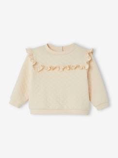 Baby-Pullover, Strickjacke, Sweatshirt-Baby-Sweatshirt, gesteppt mit Rüschen vorne