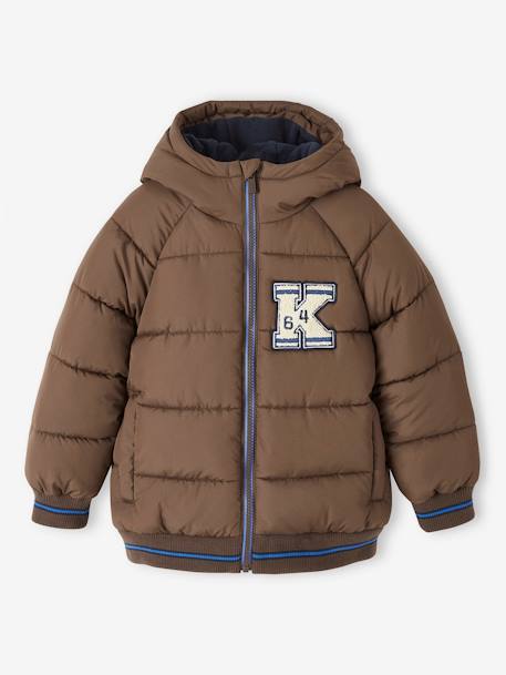 Jungen Steppjacke mit Fleecefutter, Recycling-Polyester marine+schokolade+tannengrün 