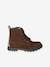 Boots lacées et zippées en cuir fille collection maternelle marron 