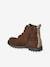 Boots lacées et zippées en cuir fille collection maternelle marron 