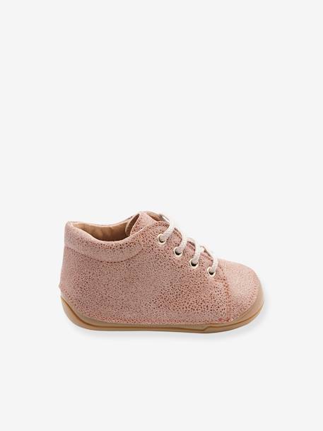 Bottillons lacés cuir bébé 3115B447 Babybotte® rose 