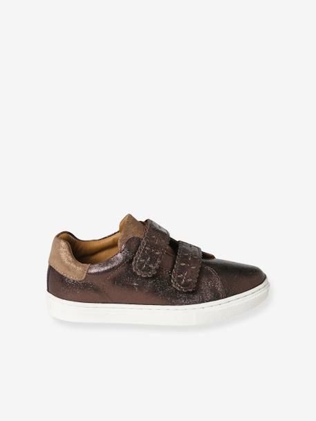 Mädchen Sneakers mit Klettverschluss, Anziehtrick bronze+gold 