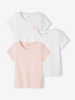 Fille-Lot de 3 T-shirts manches courtes fantaisie fille BASICS