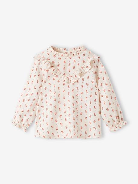 Blouse fluide bébé fleurie écru 