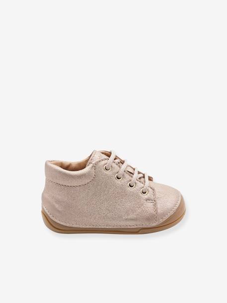 Bottillons lacés cuir bébé 3115B947 Babybotte® rose 