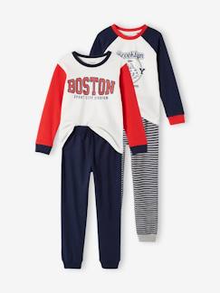 Junge-Pyjama, Overall-2er-Pack Jungen Schlafanzüge, US-Sport