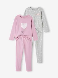 Mädchen-Pyjama, Overall-2er-Pack Mädchen Schlafanzüge, Margeriten