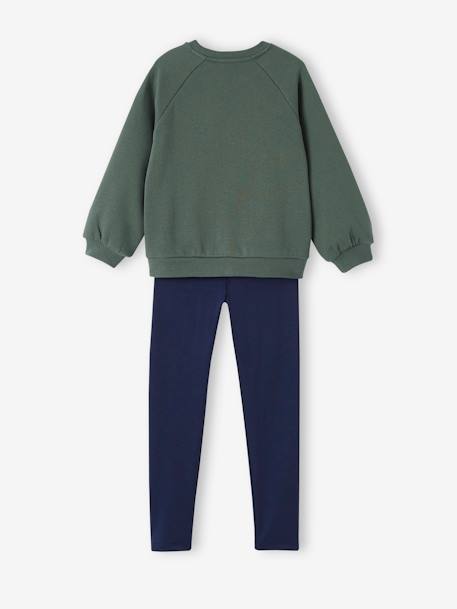 Mädchen-Sportdress Sweatshirt mit Leggings grün+puderrosa 