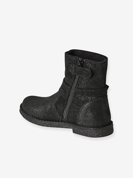 Boots en cuir fille collection maternelle noir 