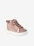 Hohe Sneakers mit glänzender Fersenverzierung rosa bedruckt 