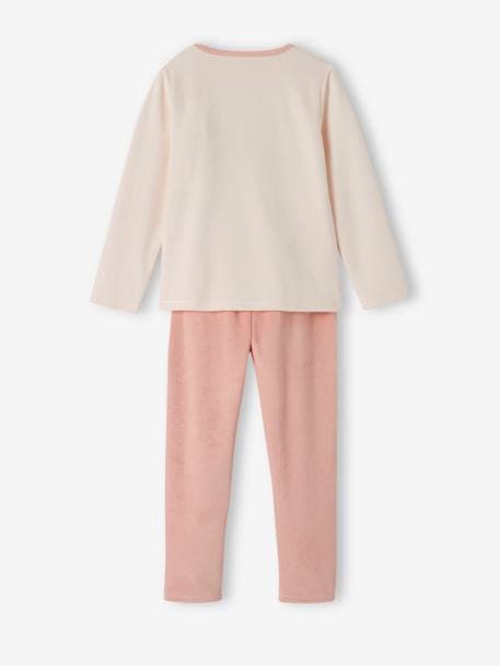 Lot de 2 pyjamas 'love' en velours fille vieux rose 