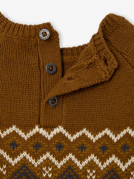 Baby Jacquard-Pullover wollweiß 