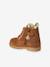 Boots fourrées lacées et zippées en cuir bébé camel 