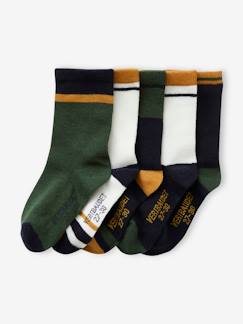 Garçon-Lot de 5 paires de chaussettes colorblock garçon
