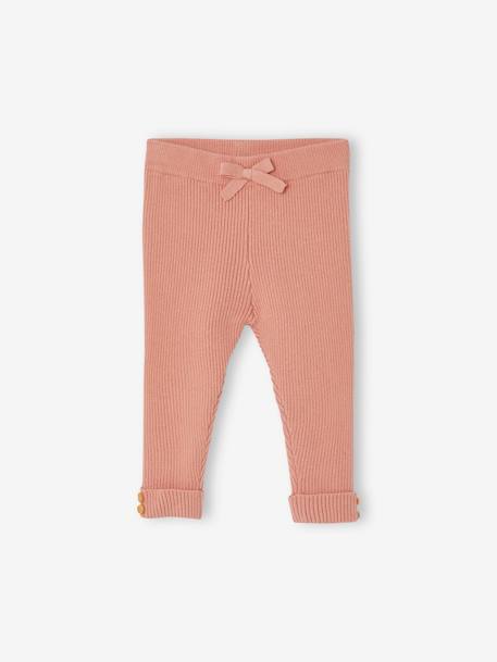 Baby Strick-Leggings Oeko-Tex koralle 