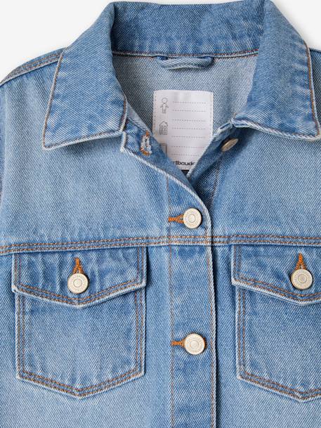 Veste en jean animation fleurs pop au dos fille stone 