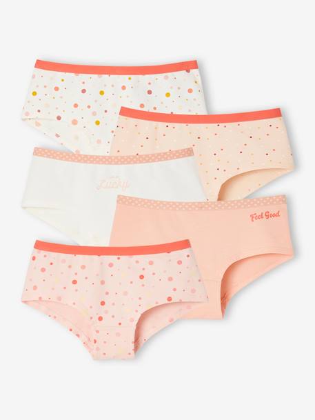 5er-Pack Mädchen Shortys, Pop-Blumen aprikose 