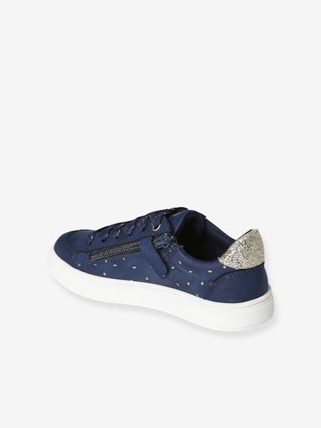 Mädchen Sneakers mit Reissverschluss blau bedruckt 