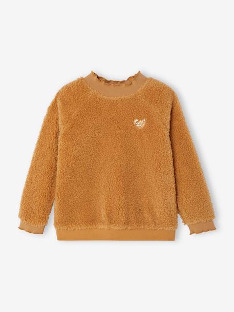 Mädchen Sweatshirt aus Teddyfleece beige+karamell 