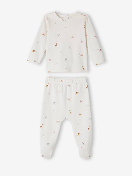 Lot de 2 pyjamas dinosaure bébé en interlock terracotta 