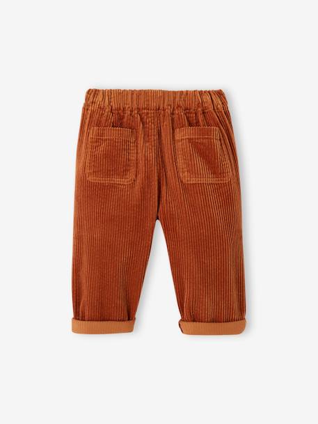 Pantalon bébé en velours côtelé rouille 