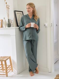 Umstandsmode-Pyjama, Homewear-Satin-Schlafanzug für Schwangerschaft & Stillzeit Oeko-Tex