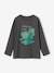 T-shirt digital dino effet pixel en relief garçon gris chiné 