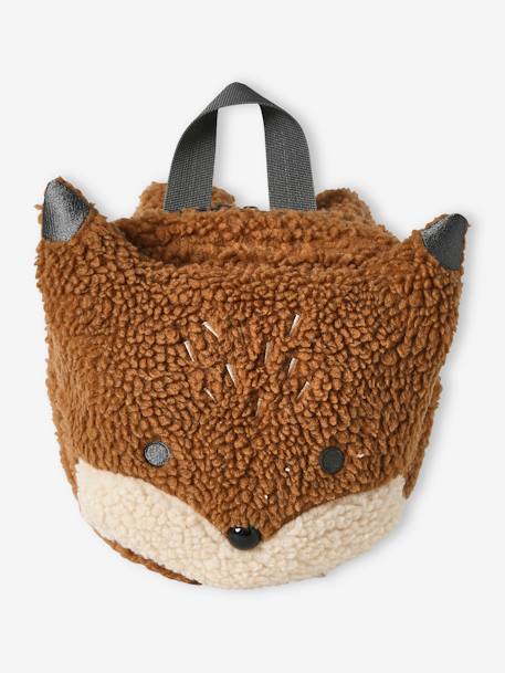 Sac à dos renard en sherpa enfant roux 