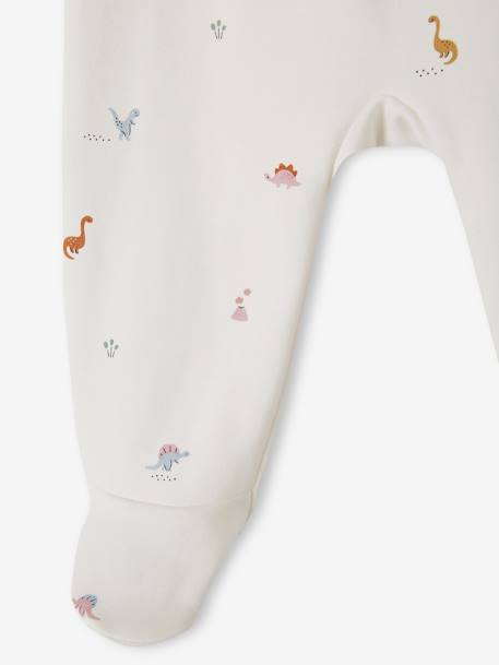 Lot de 2 pyjamas dinosaure bébé en interlock terracotta 