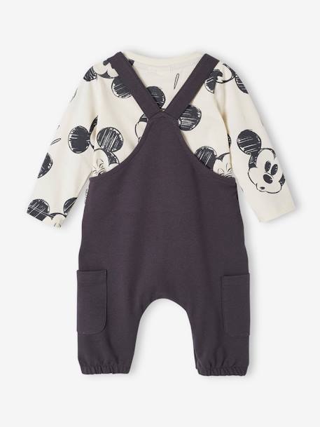 Baby-Set Disney MICKY MAUS: Shirt & Latzhose weiss/grau 