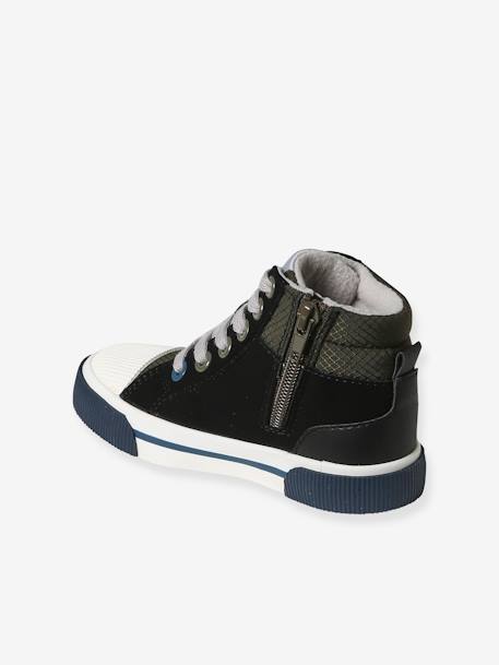 Warme Kinder High-Sneakers, Anziehtrick schwarz 