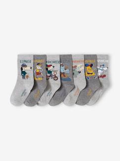 Garçon-Sous-vêtement-Chaussettes-Lot de 7 paires de chaussettes semainier "mascottes" garçon